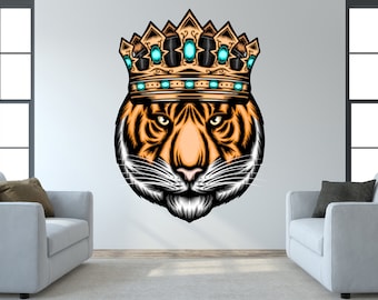 Tiger Wall Decal/ Tiger Wall Sticker/ African Animal Decal/ Animal Wall Decals/ King Wall Decal/ (K743)