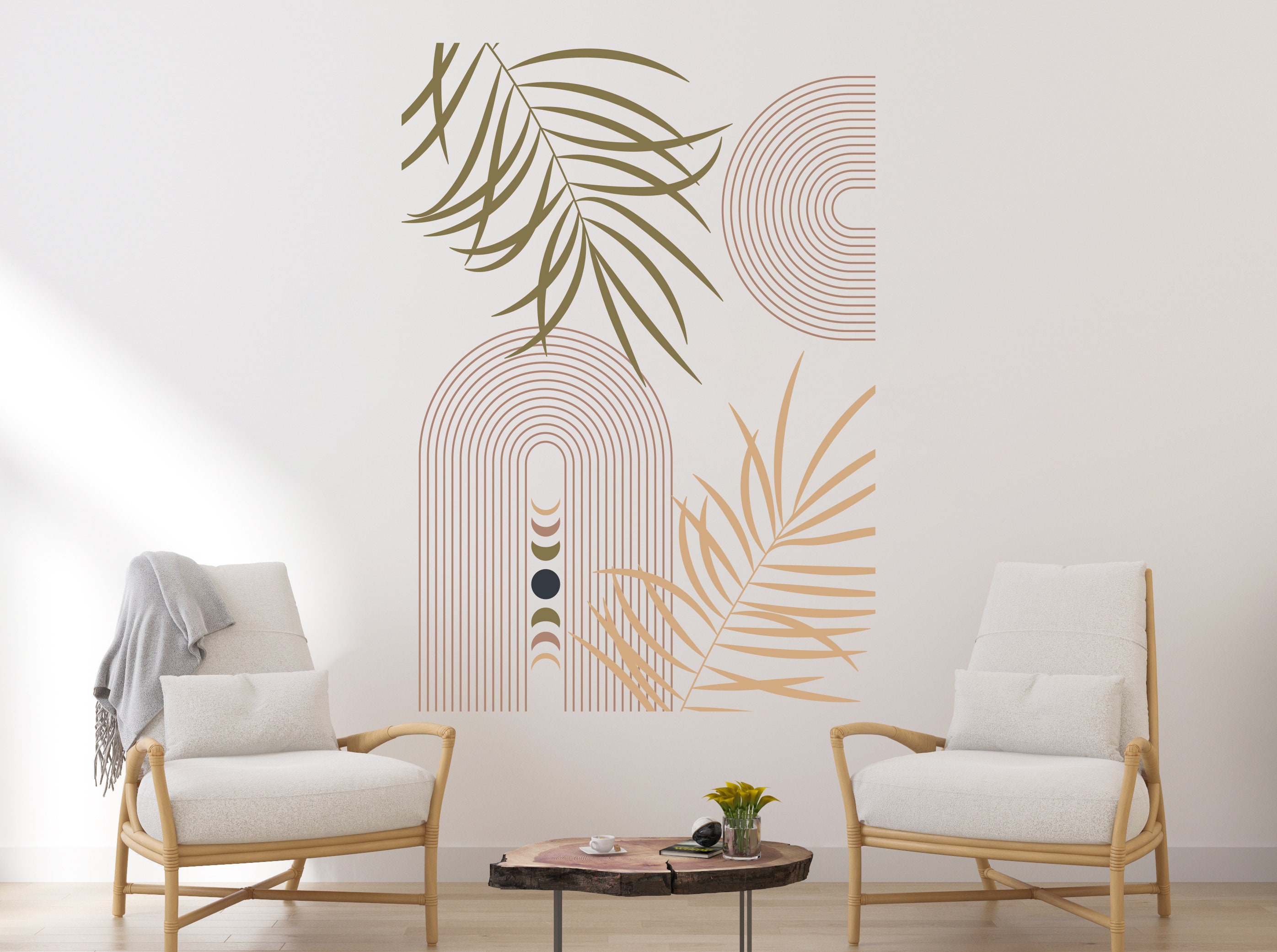 Boho Wall Decal/ Abstract Modern Wall Art/ Geometric Wall Decor/ Boho ...