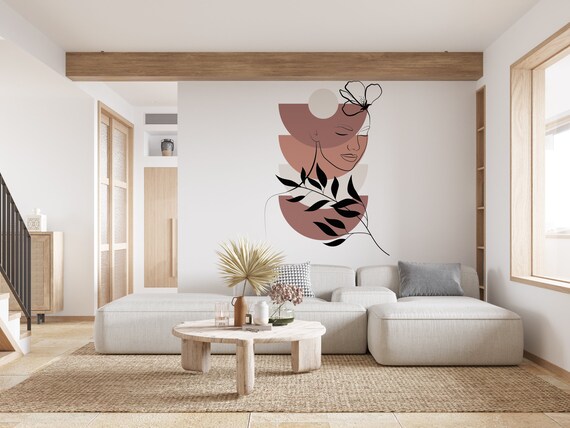 Boho Wall Decal/ Woman Wall Decal/ Abstract Modern Wall Art