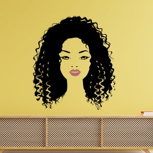 African Girl Wall Decal /Beautiful woman wall decal/Beautiful African Woman wall decal / Esthetician Decor. (K287)