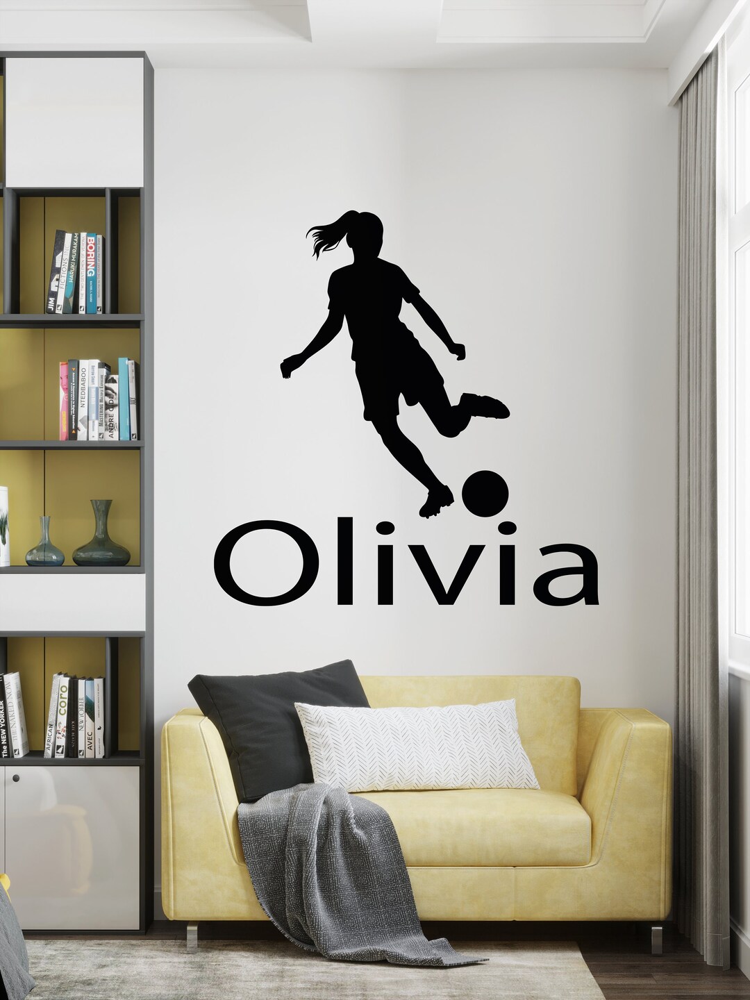 Soccer Decal/soccer Player Wall Decal/ Custom Soccer Name Etsy