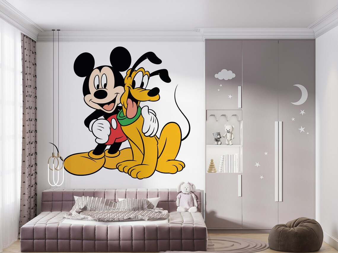 Mickey Mouse Wall Decal Cartoon Wall Decor for Kids Nursery (K1033) - Etsy