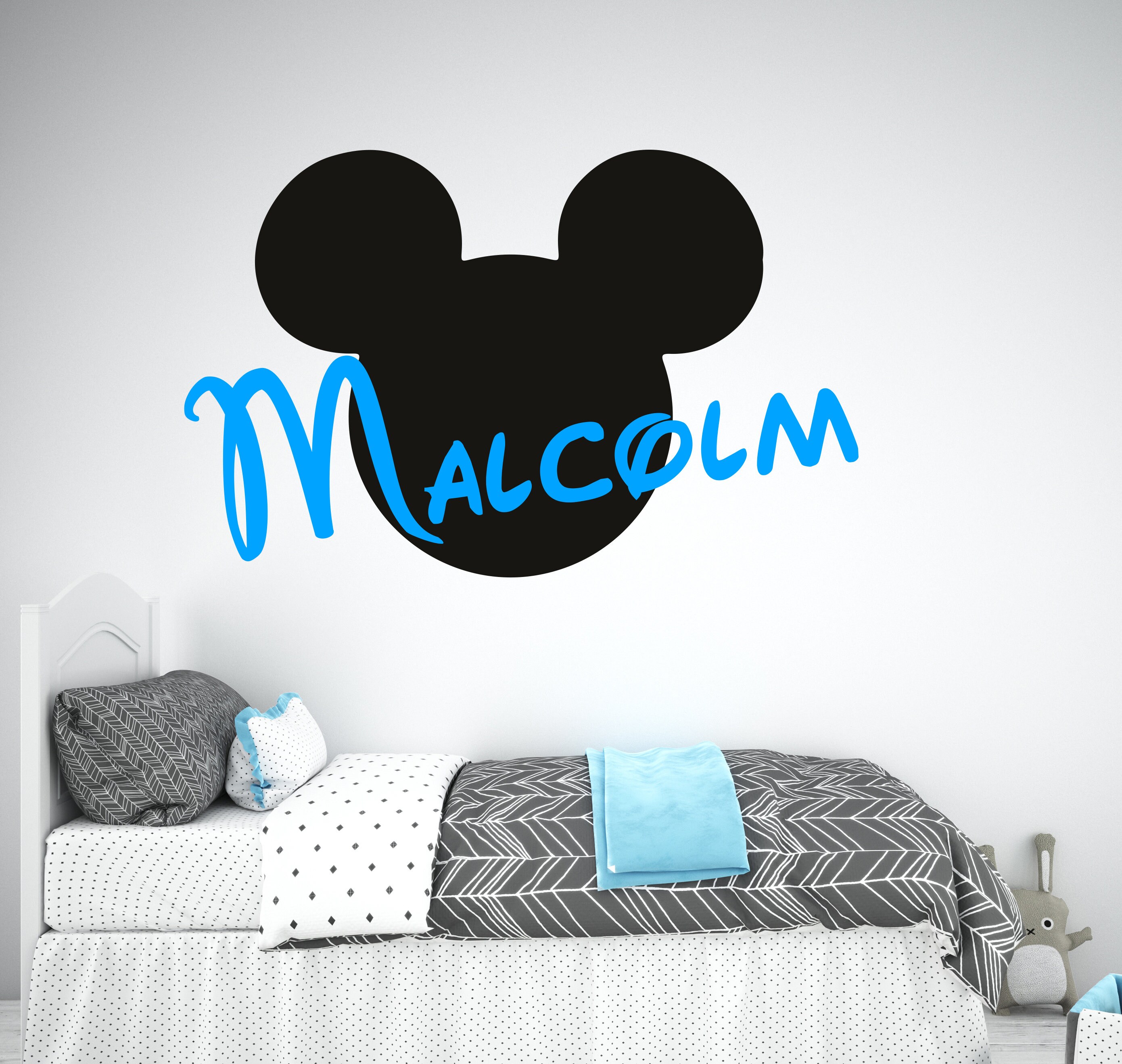 Mickey Mouse Wall Decal Cartoon Wall Decor for Kids Nursery Etsy