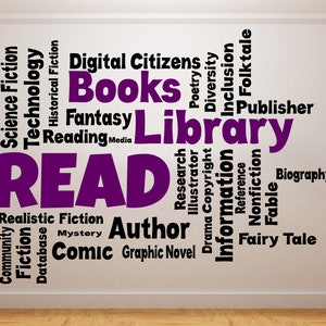 Library Wall Decal/ Classroom Wall Decal/ Reading Wall Decal/ Library Interior Decor/ (K893)