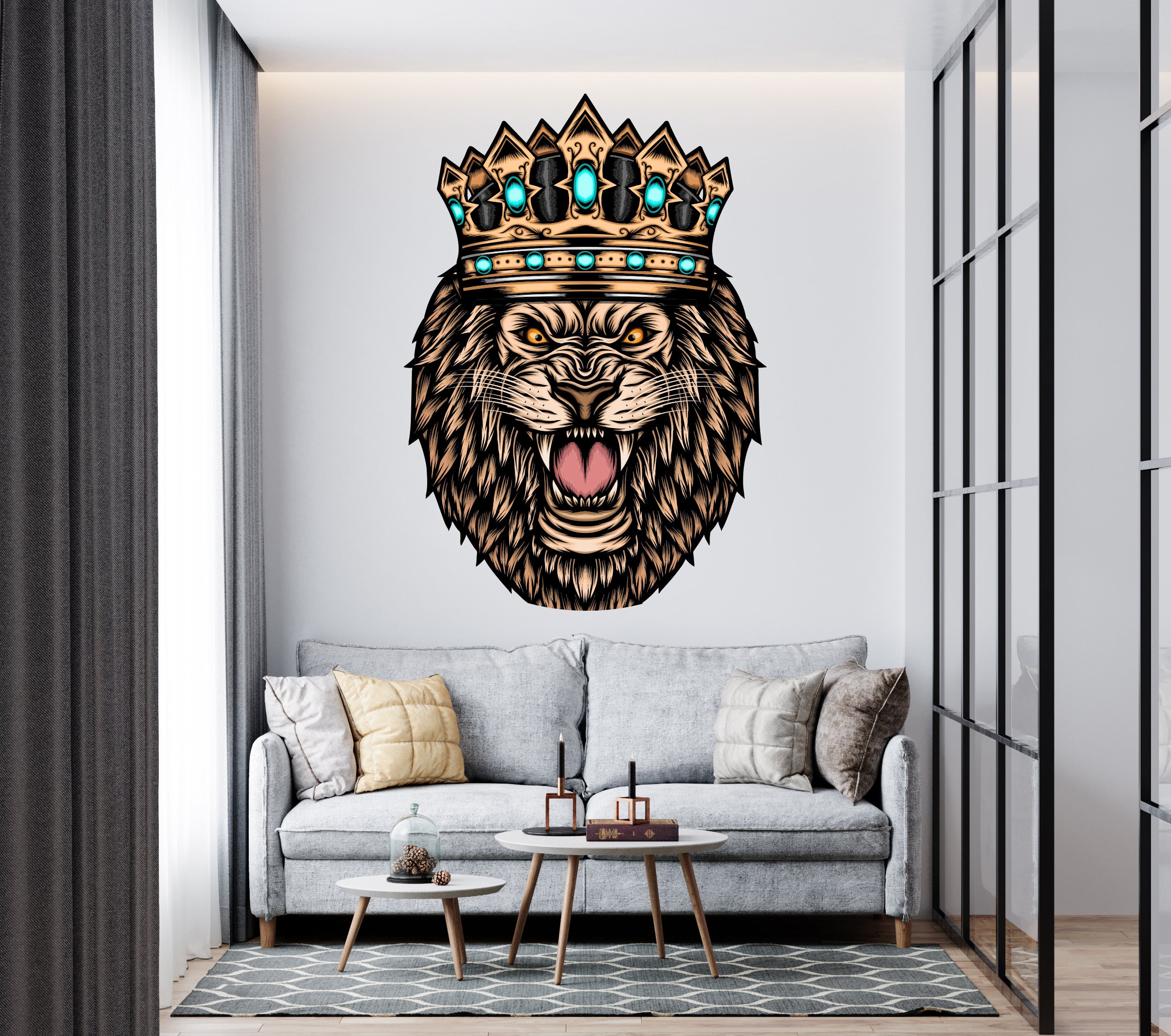 Lion Wall Decal/ Lion Wall Sticker/ Animal Wall Decal (K747) - Etsy