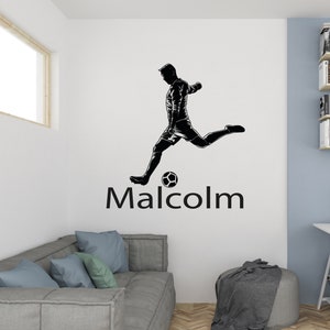 Soccer Decal/Soccer Player Wall Decal/ Custom Soccer Name Decal/ Football Sticker/ Sports Wall Decal/ Boys room Decal// Home Décor/  K1282
