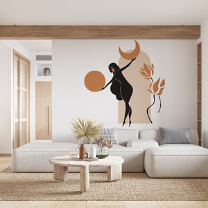 Boho Wall Decal/ Woman Wall Decal/ Abstract Modern Wall Art/ Abstract Woman Wall Decal/ Beautiful Woman Wall Decal K925