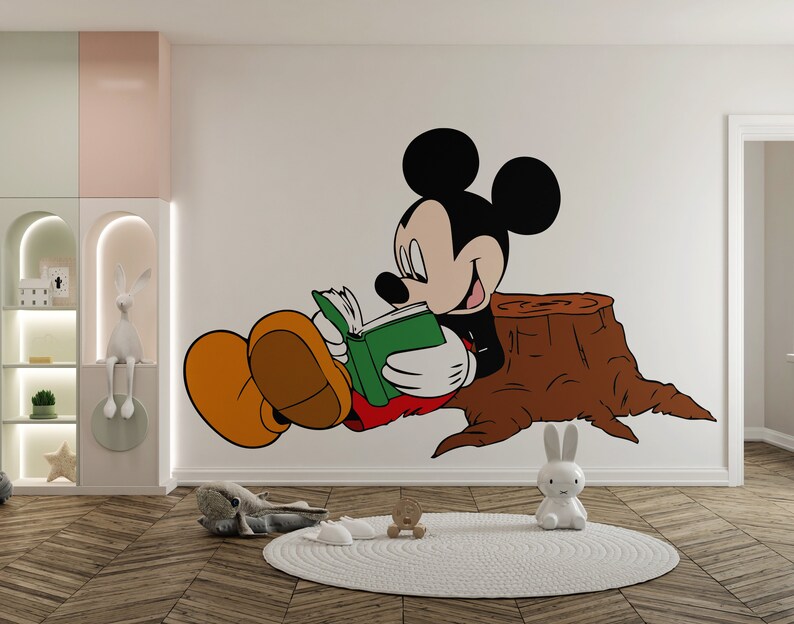 Mickey Mouse Wall Decal Cartoon Wall Decor for Kids Nursery Etsy