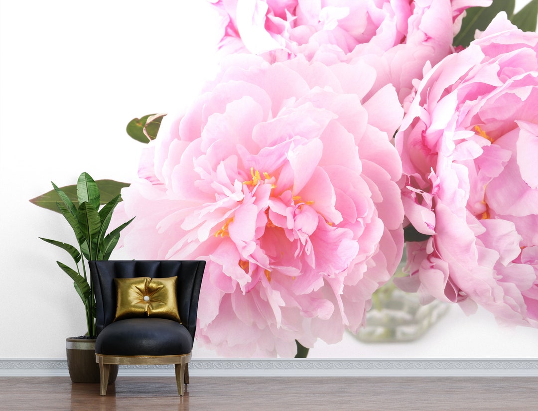 Flower Wall Mural/ Peony Wall Mural/ Peony Wallpaper/ Floral Wall ...