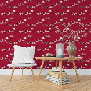 Asian Wallpaper/ Japanese Wallpaper/ Removable Wallpaper Peel and Stick/ Traditional  Self Adhesive Wallpaper/ Modern Wallpaper (KB W7)