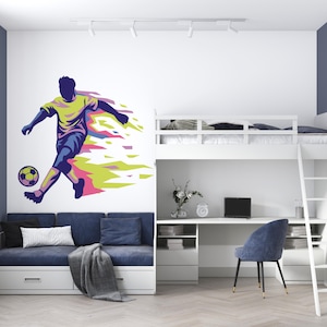 Soccer Decal/Soccer Player Wall Decal/ Custom Soccer Name Decal/ Football Sticker/ Sports Wall Decal/ Boys room Decal// Home Décor/  K1392