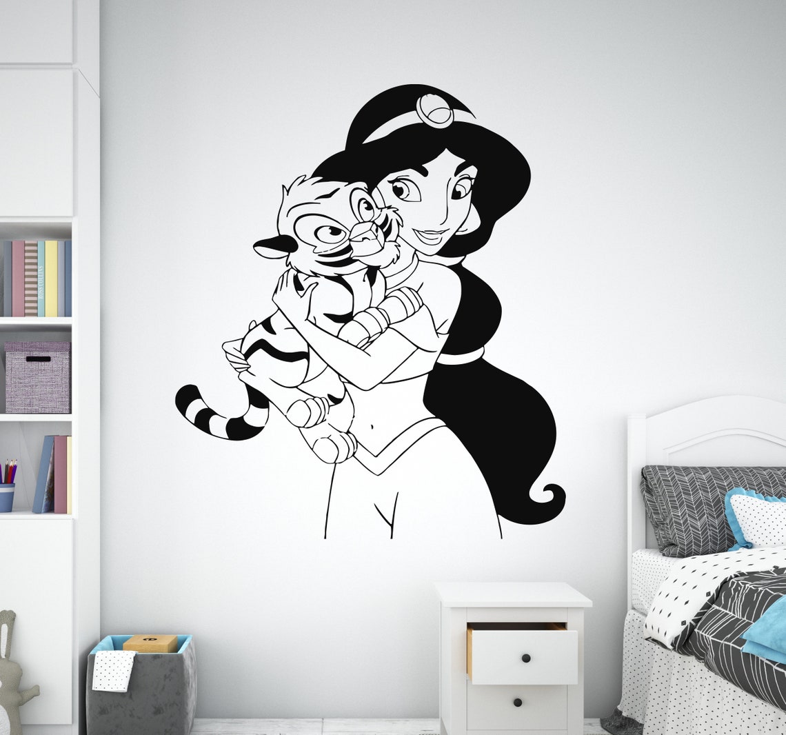 Aladdin Wall Decal/ Jasmine Wall Decal/ Disney Princess Wall Etsy