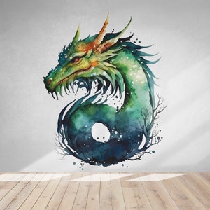 Dragon Wall Decal/ Fantasy Wall Decal/ Chinese Dragon Wall Decal/ Dragon Vinyl Sticker/ Dragon Wall Art/ Fantasy Animals Wall Decal  (K1188)