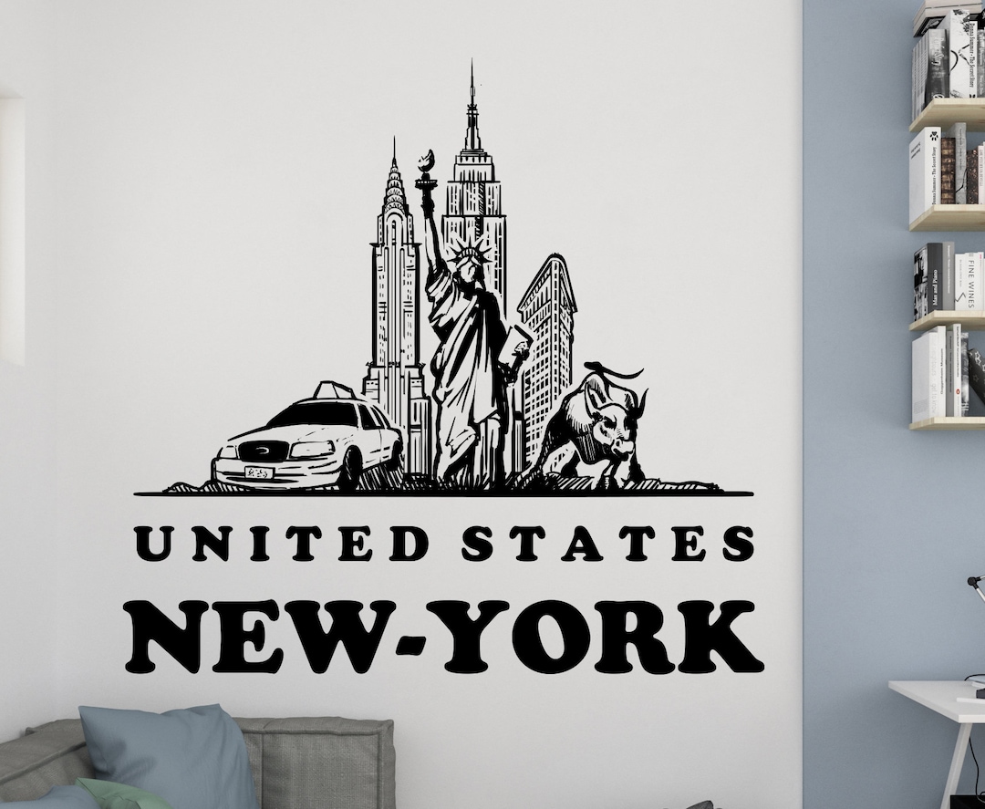 New York Wall Decal/ Cityscape Wall Decal / USA Wall Etsy