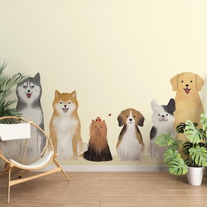 Pet Grooming Wall Mural/ Grooming Salon Wall Mural/ Pet Shop Décor/ Mural for Veterinary Clinic/ Dog Grooming Wallpaper/ 3D Mural (KB W373)