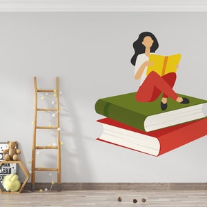 Book wall decal/ Library Wall Decal/ Classroom Wall Decal/ Reading Wall Decal/ Library Interior Decor/ Home Interior Decor/ Book Decal/ K976