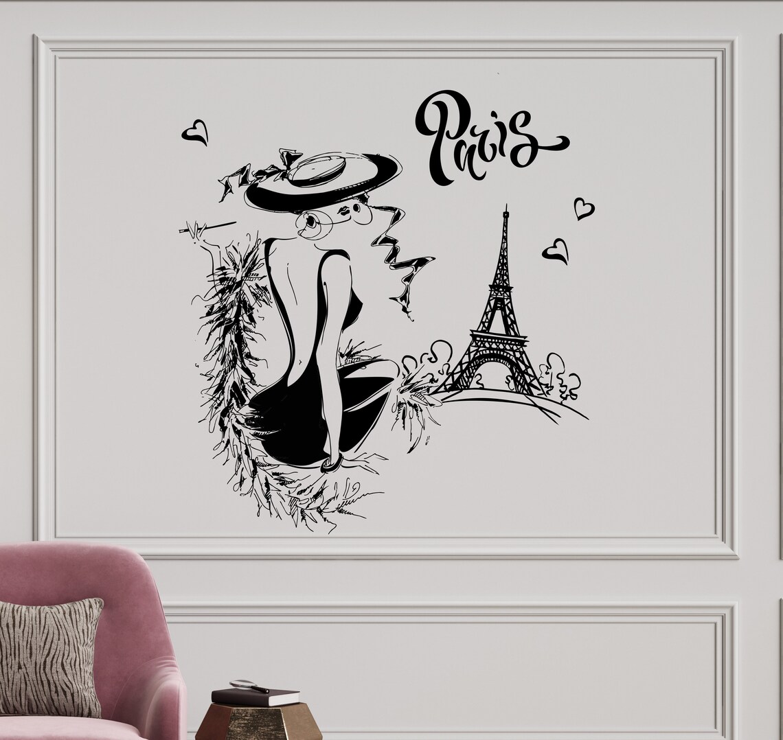Paris Wall Decal/ Paris Eiffel Tower Wall Decal/ Girls Room Etsy