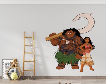 Moana Wall Decal/ Disney Princess Wall Decal/ Moana Stickers/ Nursery Wall Decor/ Kids Room Decor (K1084)