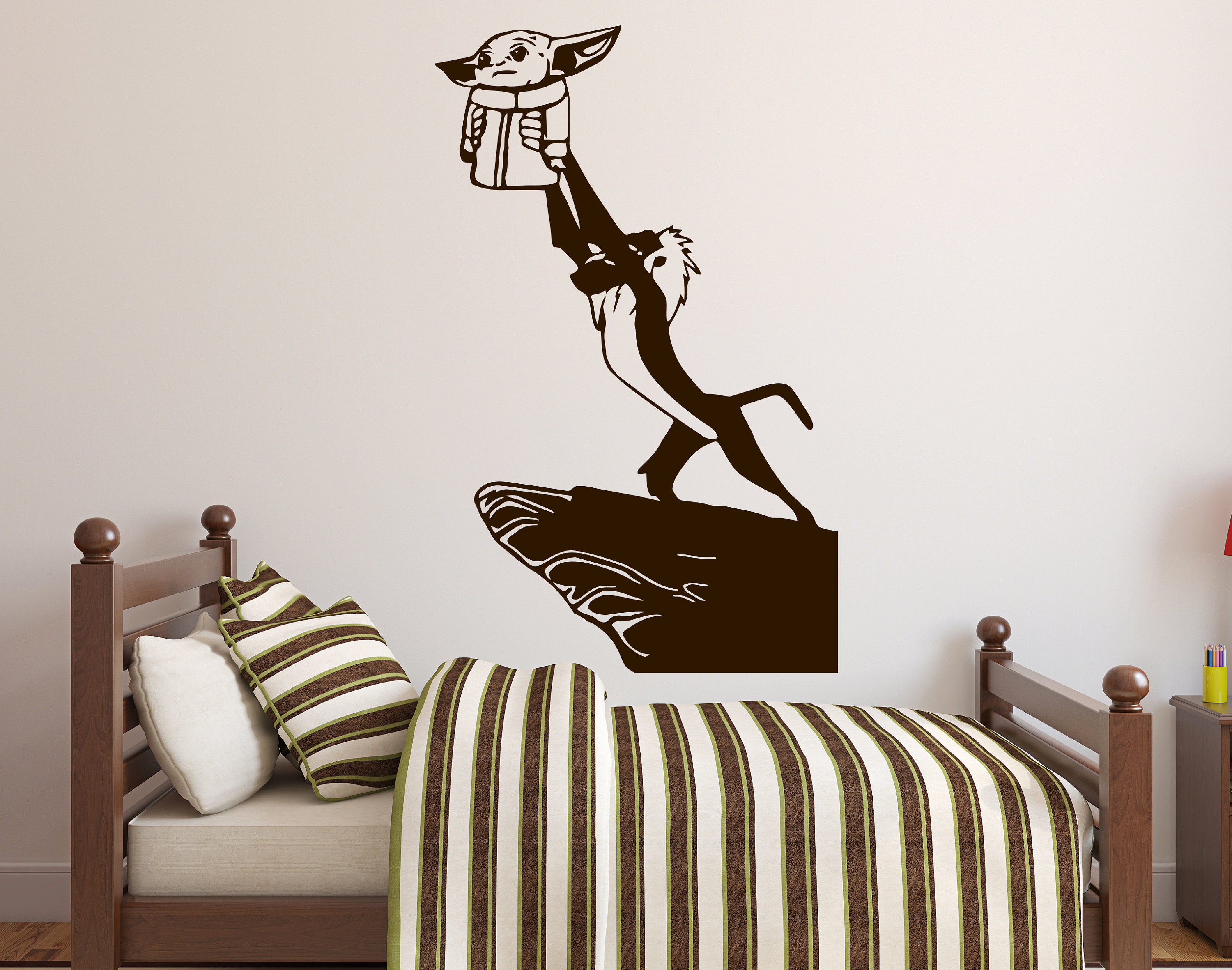 Baby Yoda Wall Decal/star Wars Wall Decal/ Baby Yoda Wall Etsy