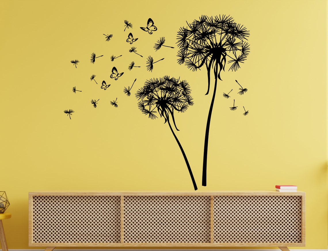 Dandelion Wall Decal/flowers Wall Decal/window Etsy