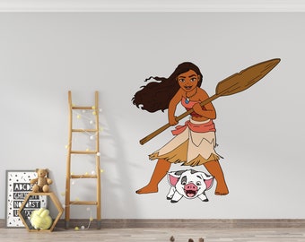 Moana Wall Decal/ Disney Princess Wall Decal/ Moana Stickers/ Nursery Wall Decor/ Kids Room Decor (K1089)
