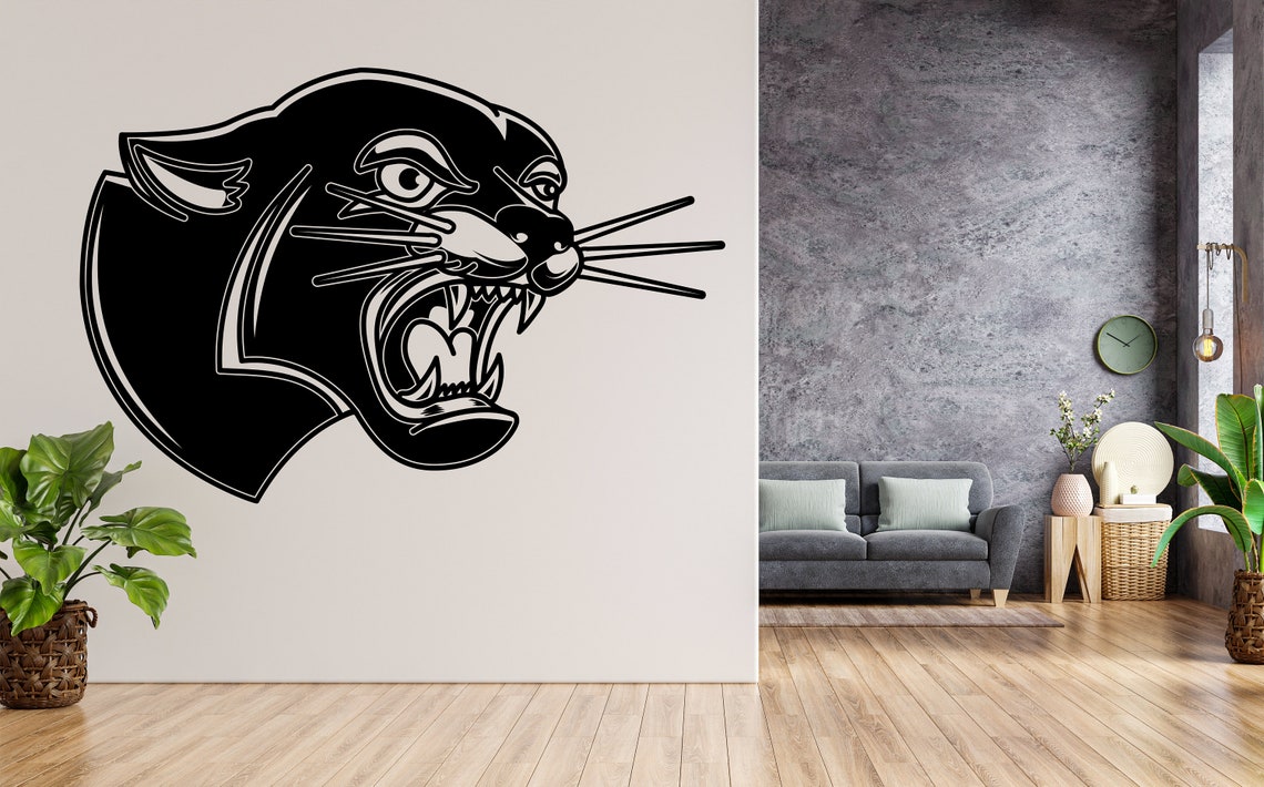 Panther Wall Decal/ Panther Wall Art/ Black Panther Wall Etsy