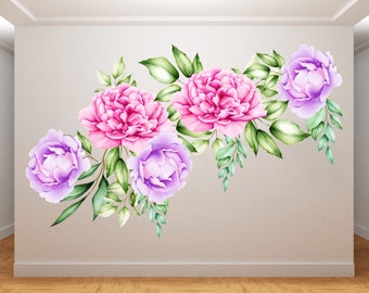 Flower Wall Decal/ Flowers Wall Decal/ Flower Decals Wall Decor/ Peonies Wall Decal/  Chamomile Wall Decal/Roses Wall Decal   (K684)