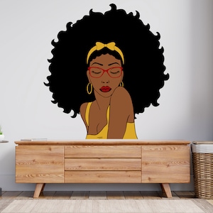 African Girl Wall Decal /Beautiful woman wall decal/Beautiful African Woman wall decal / Esthetician Decor. African Girl Decal . (K816)