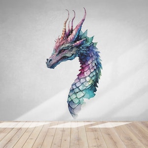 Dragon Wall Decal/ Fantasy Wall Decal/ Chinese Dragon Wall Decal/ Dragon Vinyl Sticker/ Dragon Wall Art/ Fantasy Animals Wall Decal  (K1186)