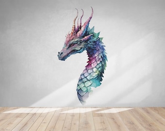 Dragon Wall Decal/ Fantasy Wall Decal/ Chinese Dragon Wall Decal/ Dragon Vinyl Sticker/ Dragon Wall Art/ Fantasy Animals Wall Decal  (K1186)