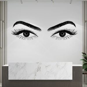 Eyelash Wall Decal for Beauty Salon Lashes Wall Sticker Eyelashes Wall Decor (K310)