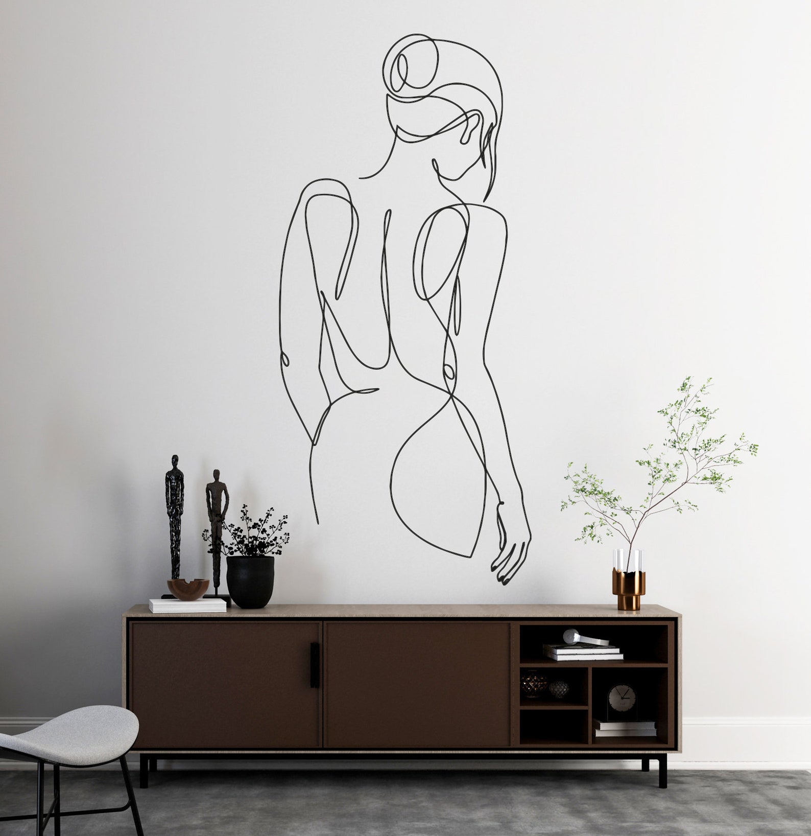 Woman Wall Decal. Abstract Woman Wall Decal. Beautiful Woman Wall Decal ...