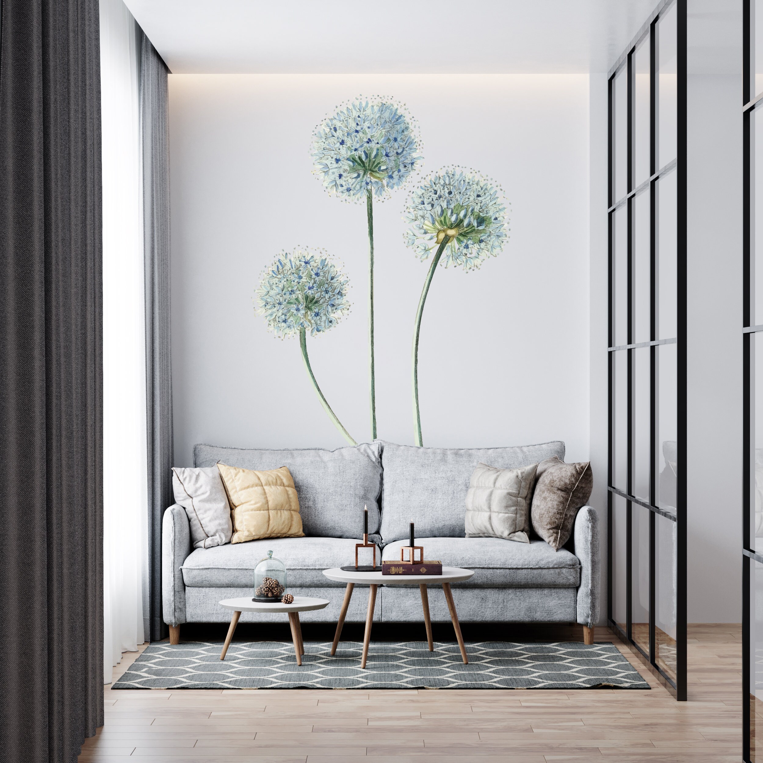 Dandelion Wall Decal/ Flowers Wall Decal/ Flower Decals Wall Etsy