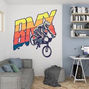 BMX Wall Decal/ BMX Wall Decor/ Mountain Bike Wall Decall/ Bicycle Wall Decal/  Extreme Sports Decal/ Bike Wall Decal/  (K775)