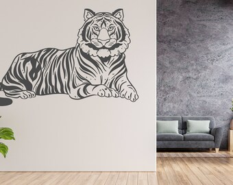 Tiger Wall Decal/ Tiger Wall Sticker/ African Animal Decal/ Animal Wall Decals/ King Wall Decal/ (K746)