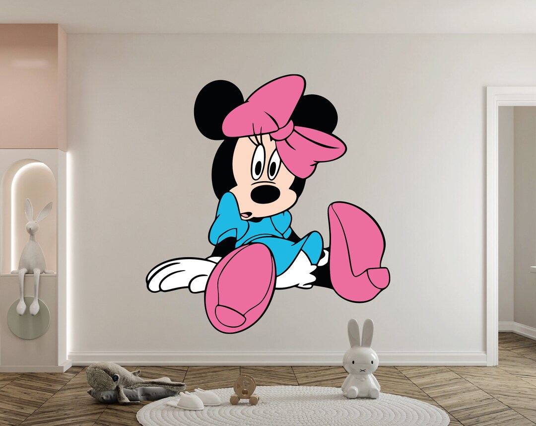 Minnie Mouse Wall Decal Cartoon Wall Decor for Kids Nursery