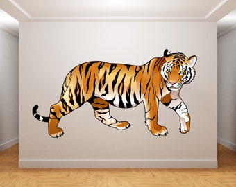 Tiger Wall Decal/ Tiger Wall Sticker/ African Animal Decal/ Animal Wall Decals/ King Wall Decal/ (K744)