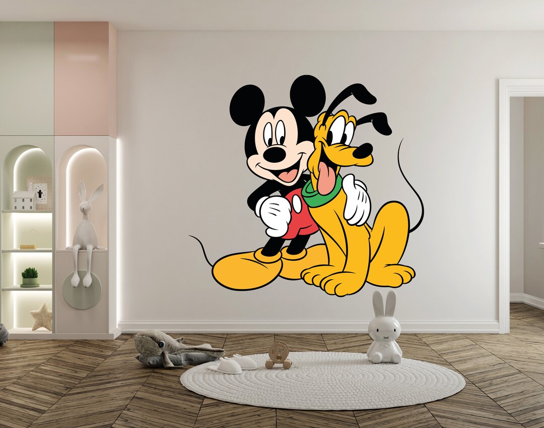 Mickey Mouse Wall Decal Cartoon Wall Decor for Kids Nursery K1033 Etsy