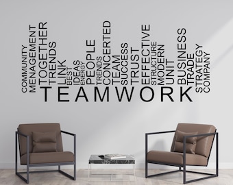 Office Wall Decal Teambuilding Wall Sticker Teamwork Office Wall Art (K570)