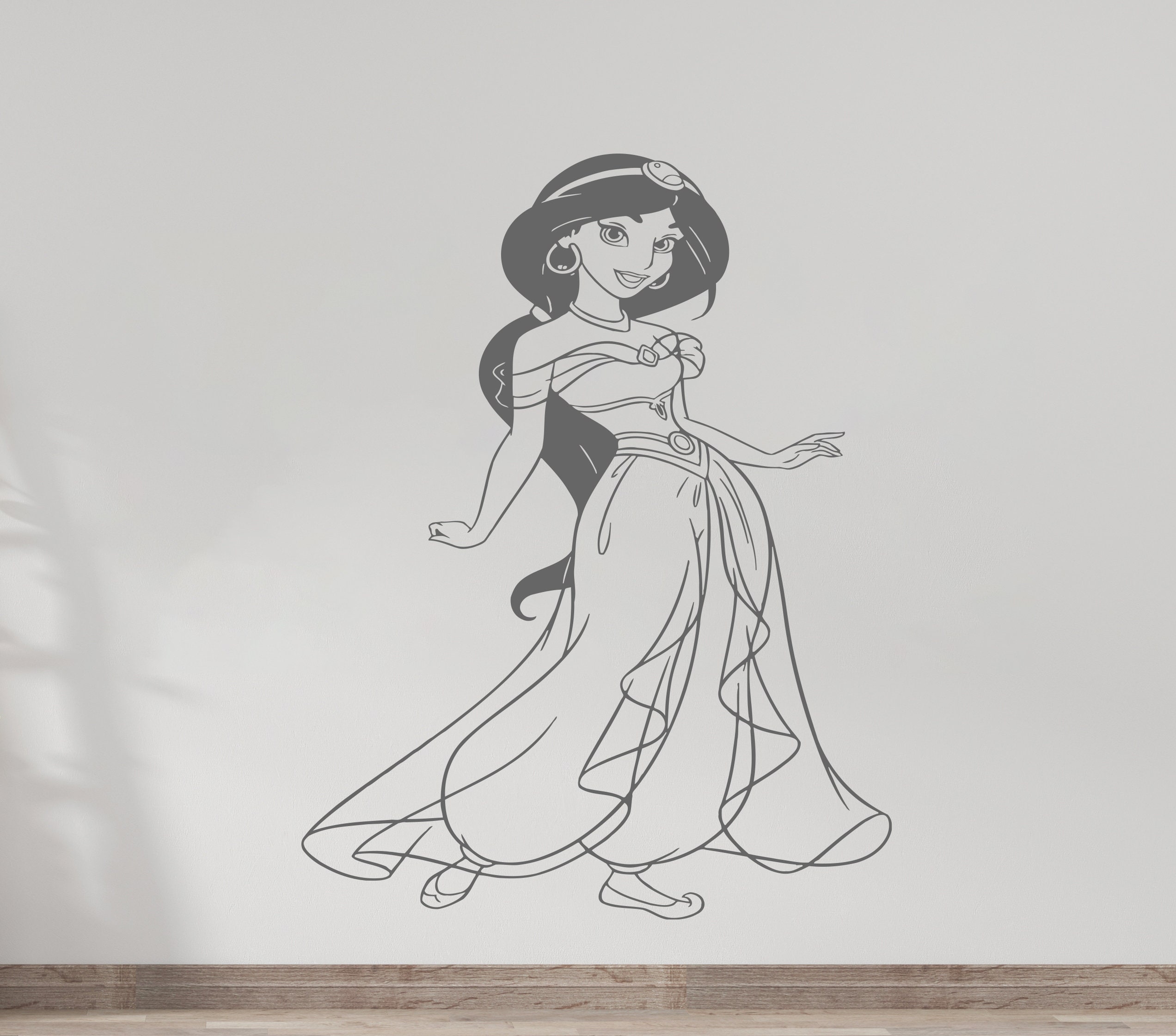 Aladdin Wall Decal/ Jasmine Wall Decal/ Disney Princess Wall Etsy