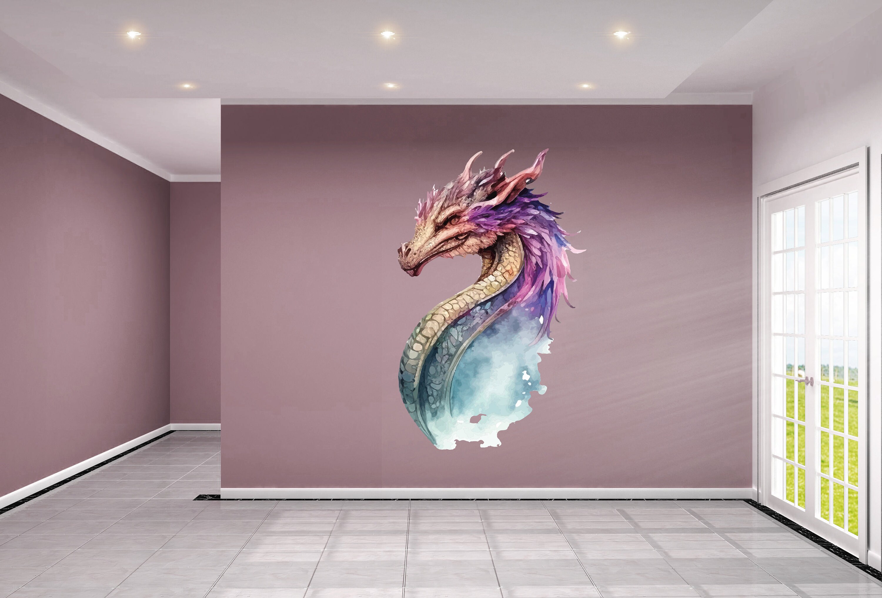Dragon Wall Decal/ Fantasy Wall Decal/ Chinese Dragon Wall Decal ...