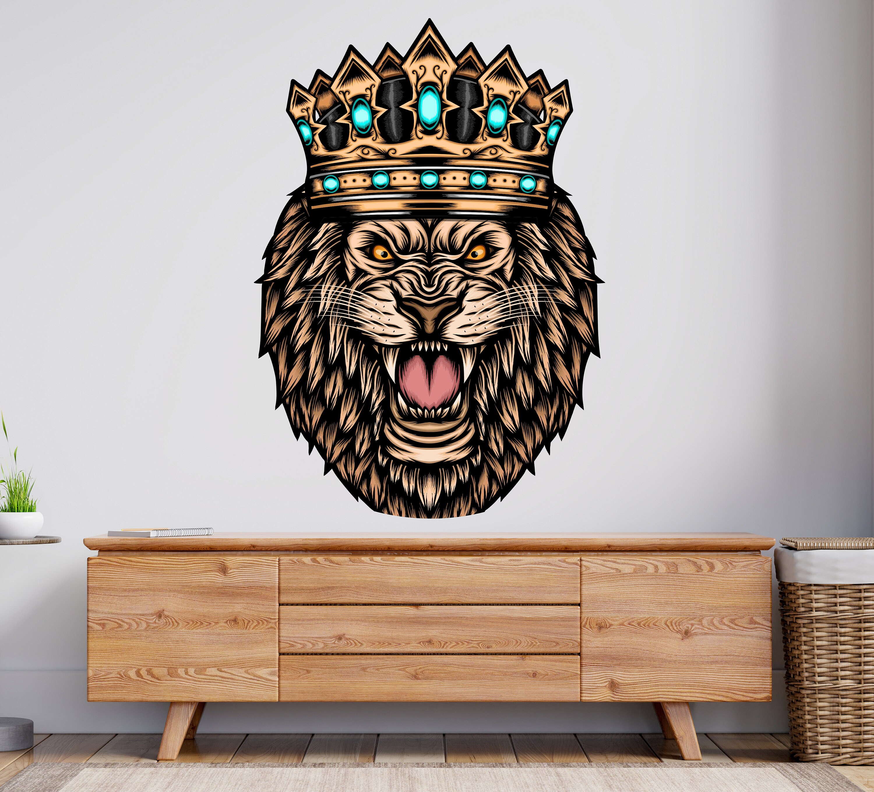 Lion Wall Decal/ Lion Wall Sticker/ Animal Wall Decal (K747) - Etsy