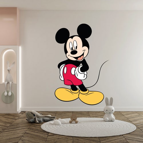 Mickey Mouse Wall Decal Cartoon Wall Decor for Kids Nursery Etsy