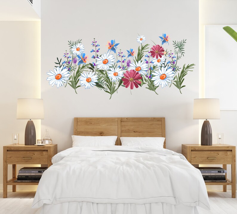 Flower Wall Decal/ Flowers Wall Decal/ Flower Decals Wall Decor ...