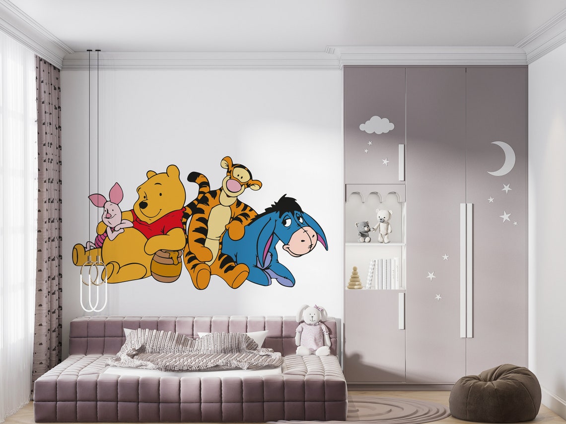 Winnie the Pooh Wall Decal for Kids Bedroom Wall Decor Winnie Etsy