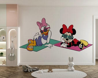 Minnie Maus Wandtattoo Cartoon Wanddekoration Für Kinder Kinderzimmer Personalisierte Name Wandtattoo (K999)