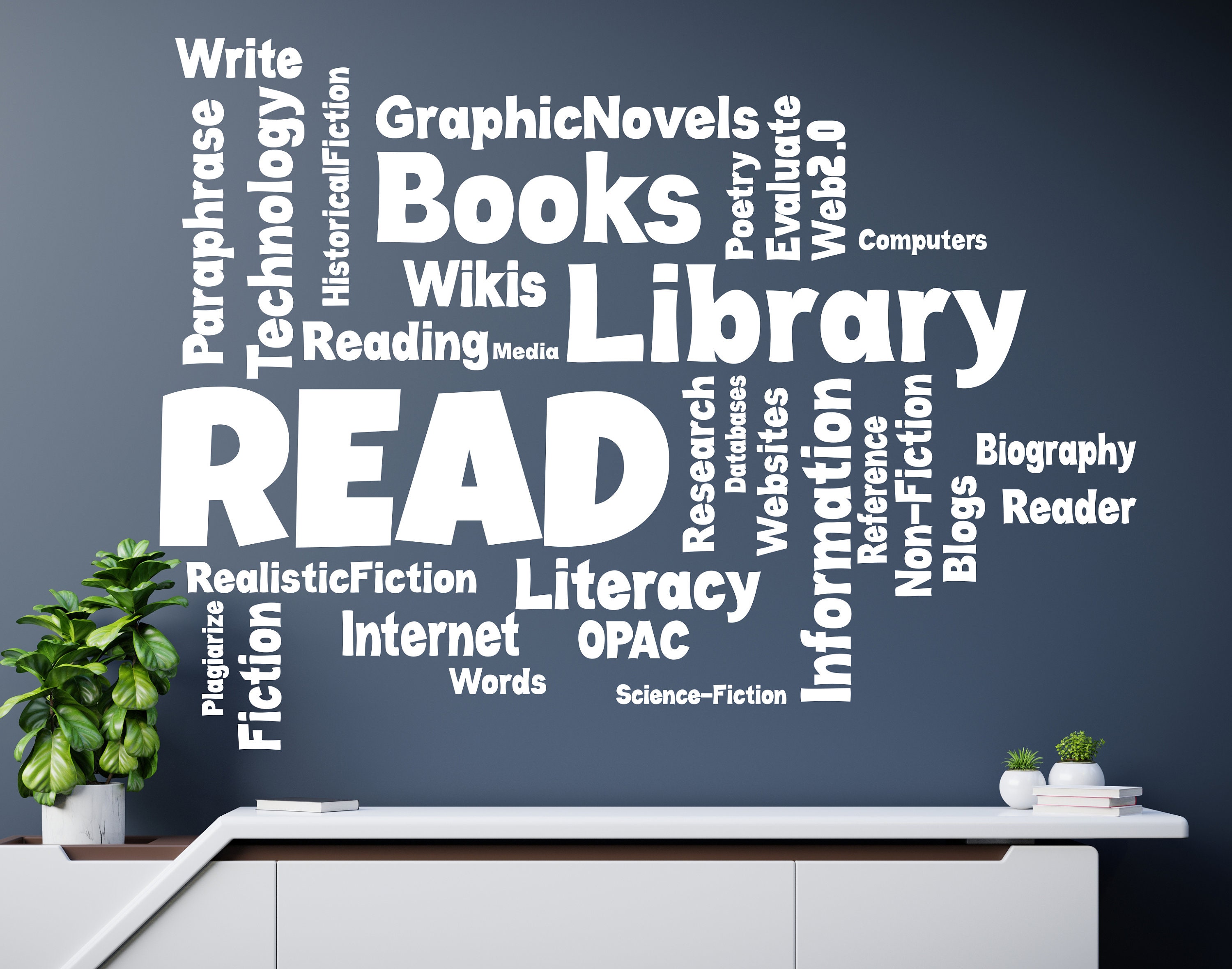 Library Wall Decal/ Classroom Wall Decal/ Reading Wall Decal/ Etsy