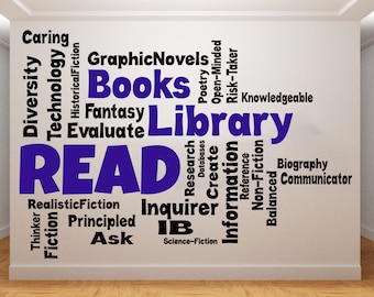 Library Wall Decal/ Classroom Wall Decal/ Reading Wall Decal/ Library Interior Decor/ (K866)