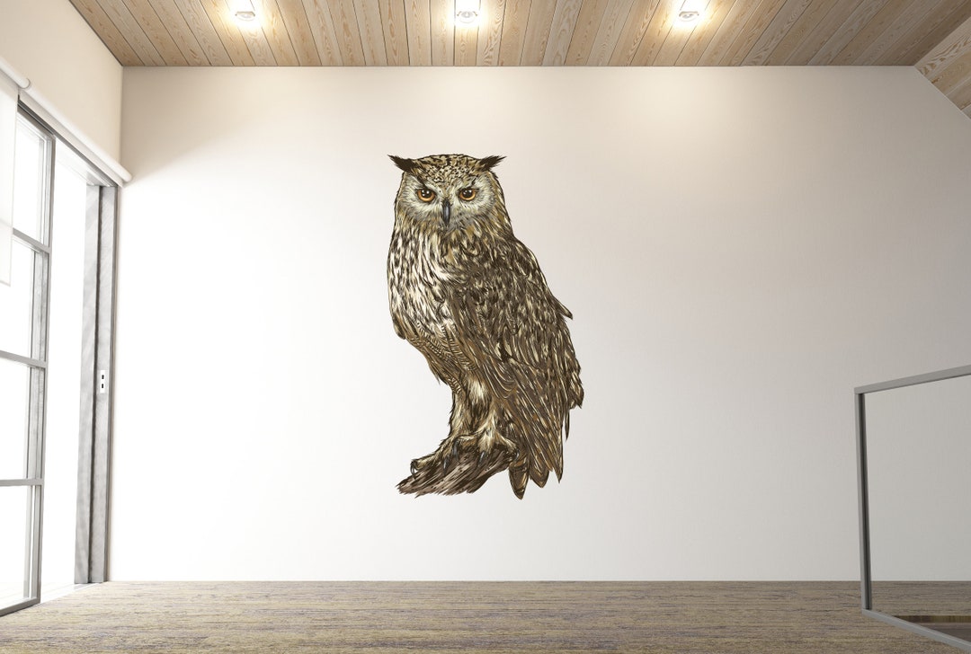 Owl Wall Decal/ Big Owl Wall Decal/ Bird Wall Decal/ Nature Wall Decal ...