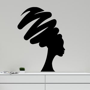 African Girl Wall Decal/ Beautiful Woman Wall Decal/ African Girl Wall Sticker/ African Girl Wall Art/ African Woman Wall Decal (K604)